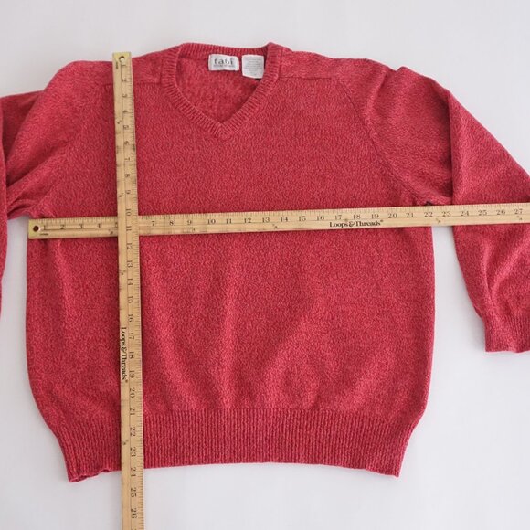 Vintage Tabi International Sweater Red Cotton Knit Minimalist Quiet Luxury S - Picture 3 of 8